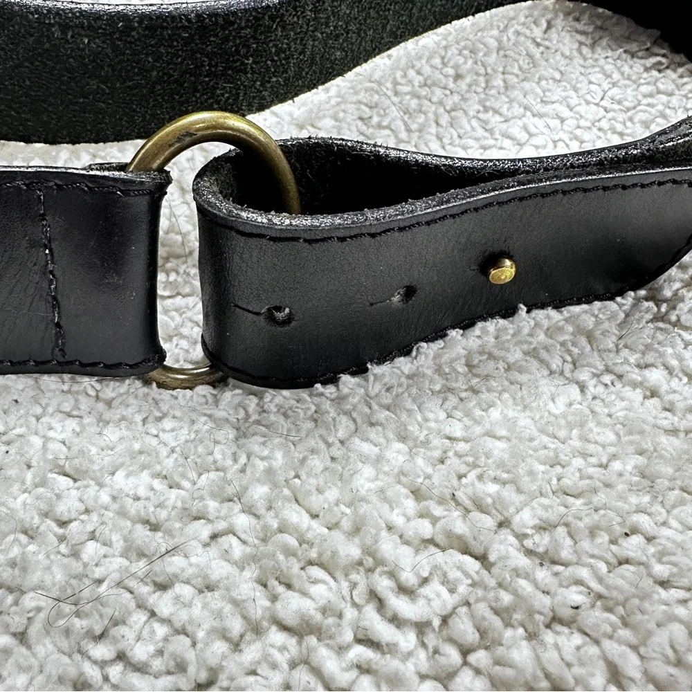FASOLO (Brazil) Wide Brown Leather  Belt, Unique Brass Buckle System.